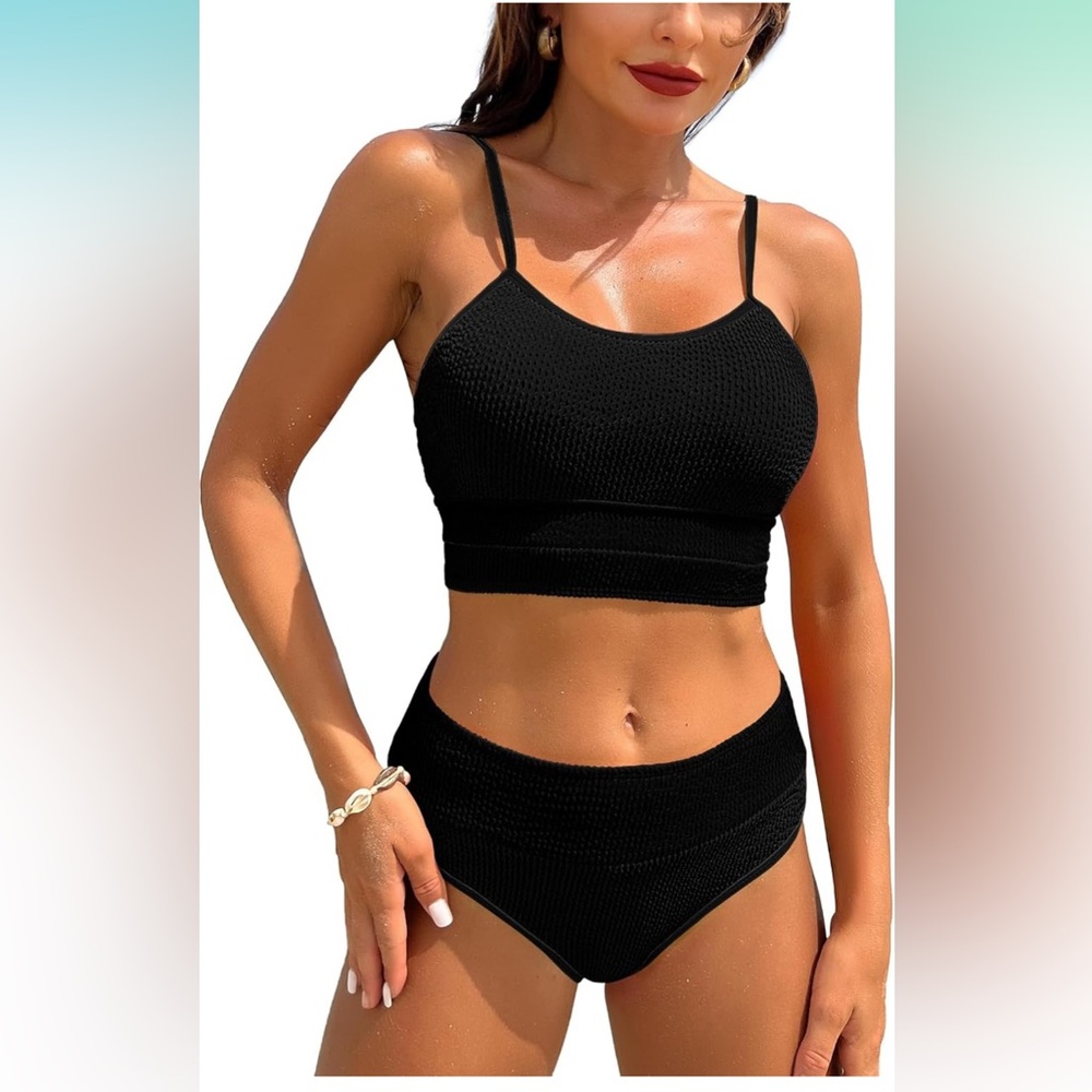 🚘TASHEHE women’s high waisted bikini set 42 piece swimsuit tummy control high cu